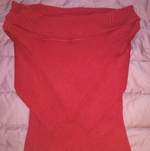 Red shimmering sweater
